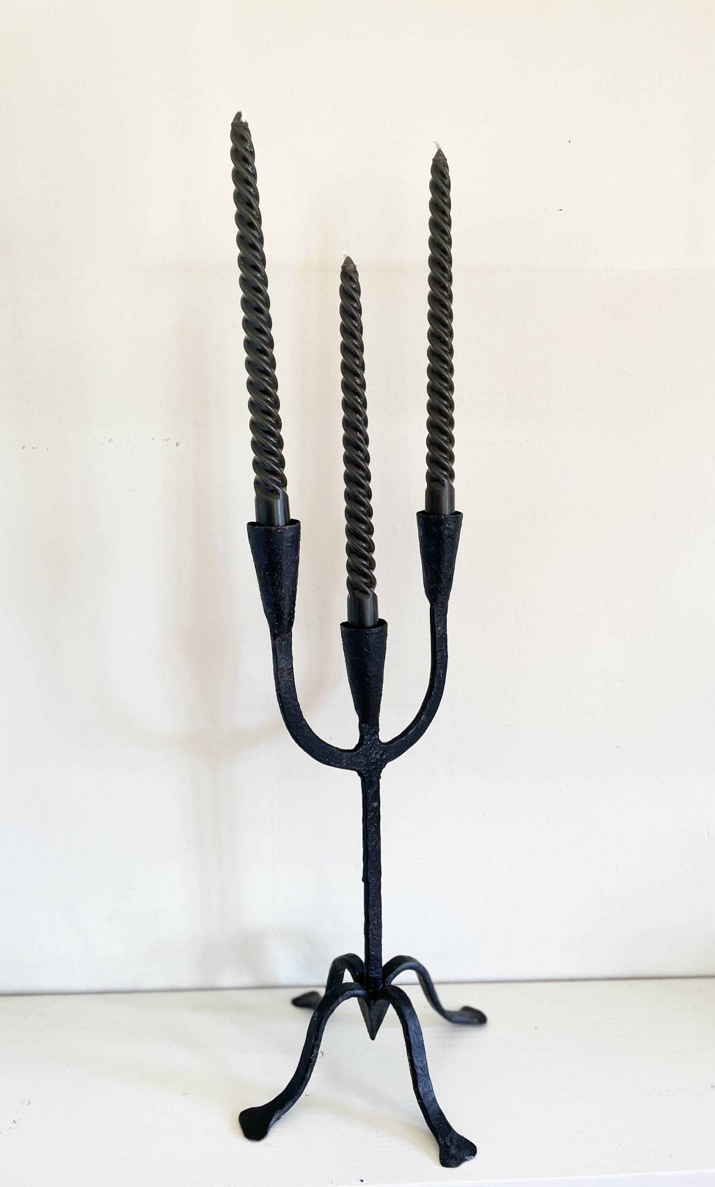 Wrought iron candlesticks