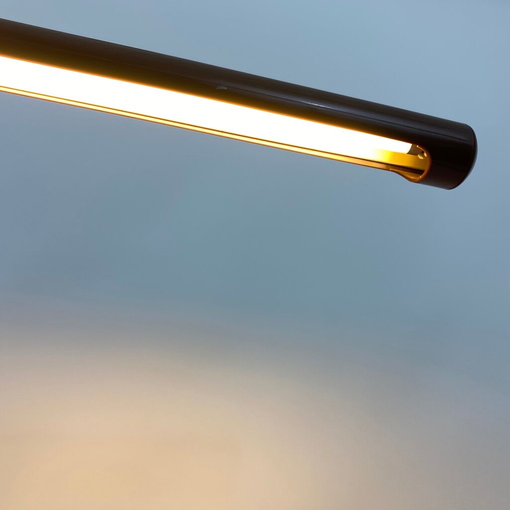 Tube brown lamppost by Anders Pehrson for Ateljé Lyktan 1970s