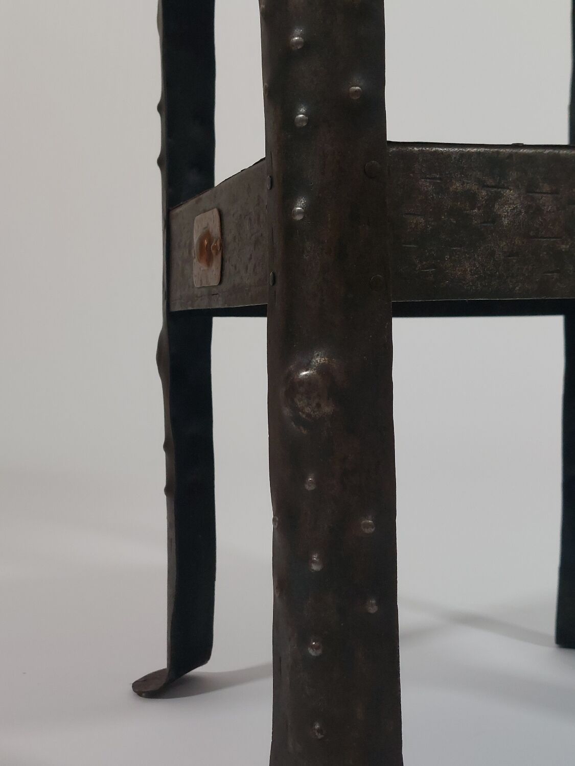 Antique Viennese side table handcrafted in wrought iron.