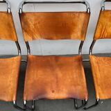 German vintage leather cantilever chairs S33 by Mart Stam for Thonet, set of 8