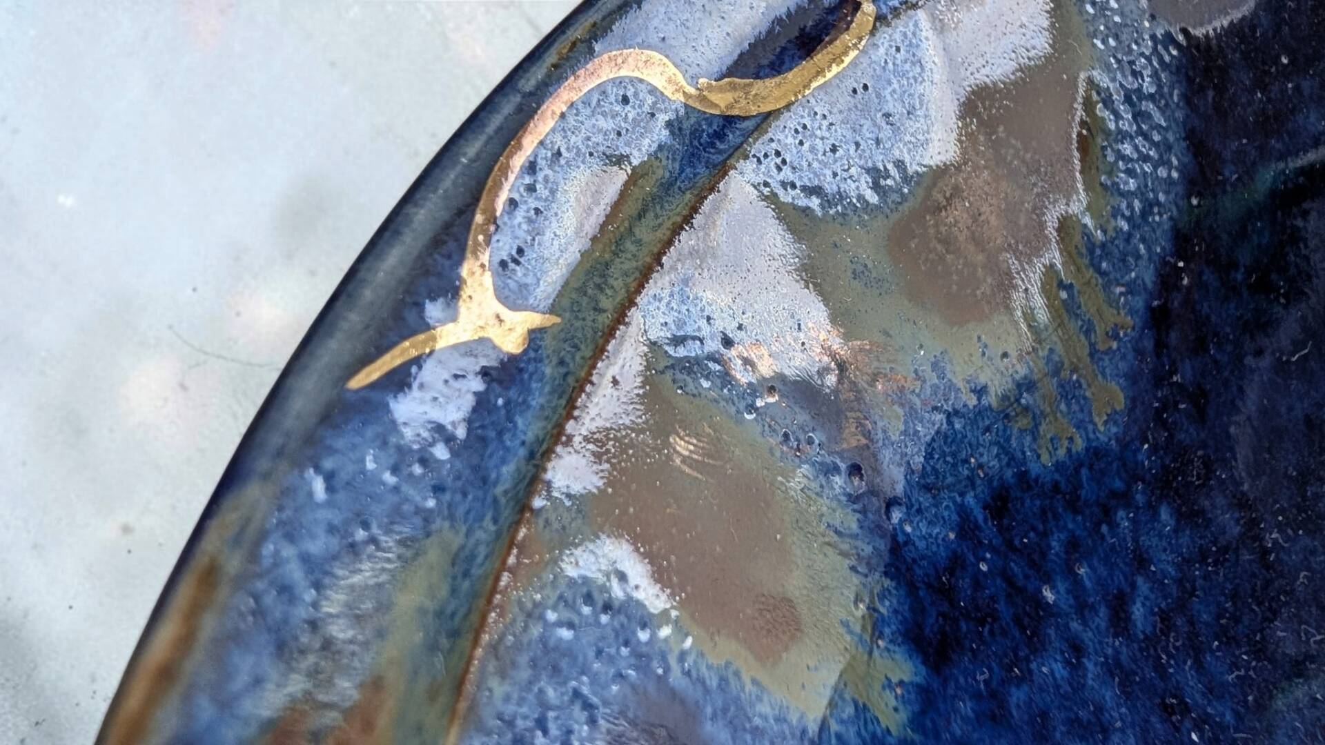 Signed glazed ceramic cup – vintage