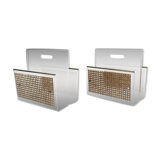 Pair of plexiglass magazine holders