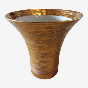Vase porcelaine doré Ligne E Manufacture de Monaco