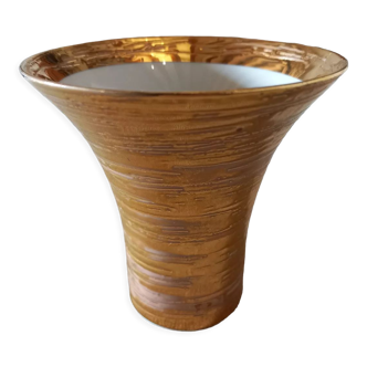 Vase porcelaine doré Ligne E Manufacture de Monaco