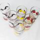 Set of 6 water glasses 1970 screen-printed