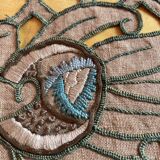 Large round Art Deco embroidered cushion