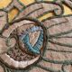 Large round Art Deco embroidered cushion
