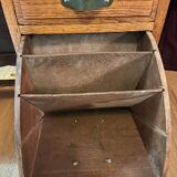 Bureau d’écolier en bois et cuir