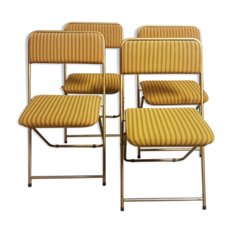 Set de 4 chaises lafuma pliantes années 70