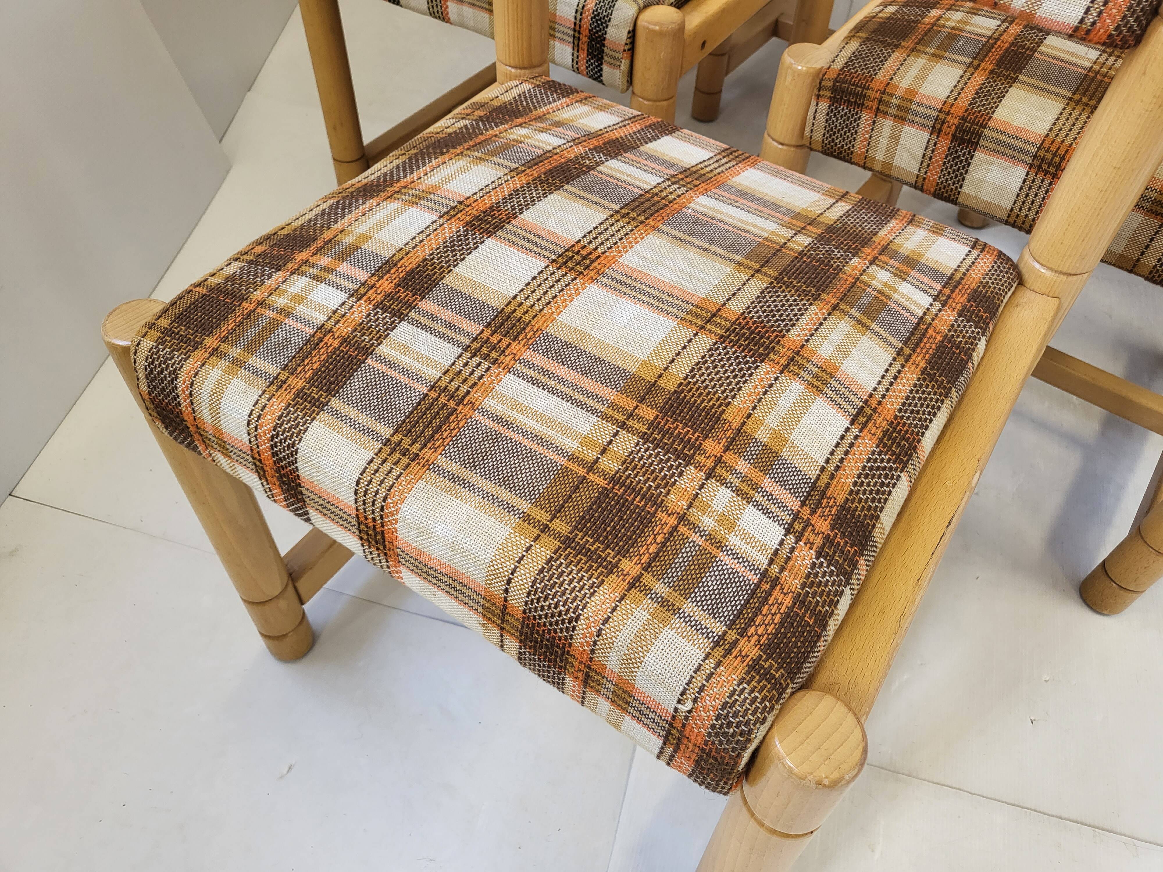 Suite of 6 vintage chairs 1970 Hiddensee