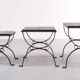 Slate stone brutalist nesting tables, 1970s, france