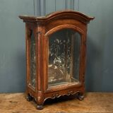 Small Louis XV mahogany display case with periwinkle legs