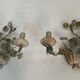 Pair of Wall Lights with Floral Basket in Painted Sheet Metal. Italian Work. Circa 19.