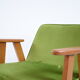 Fauteuil restauré vintage, modèle 366, designer J. Chierowski, velours olive