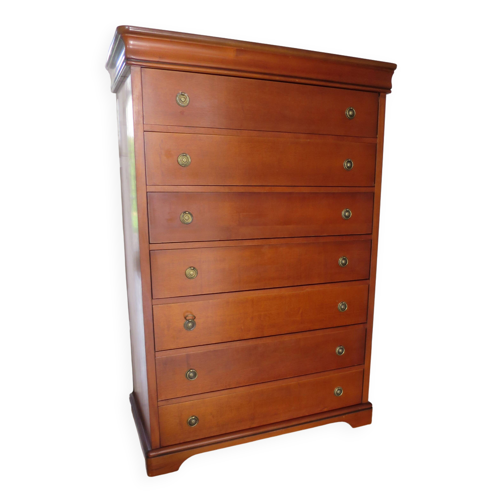 Louis Philippe style chest of drawers in cherry wood