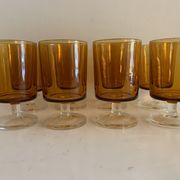 8 orange-yellow glasses Luminarc France