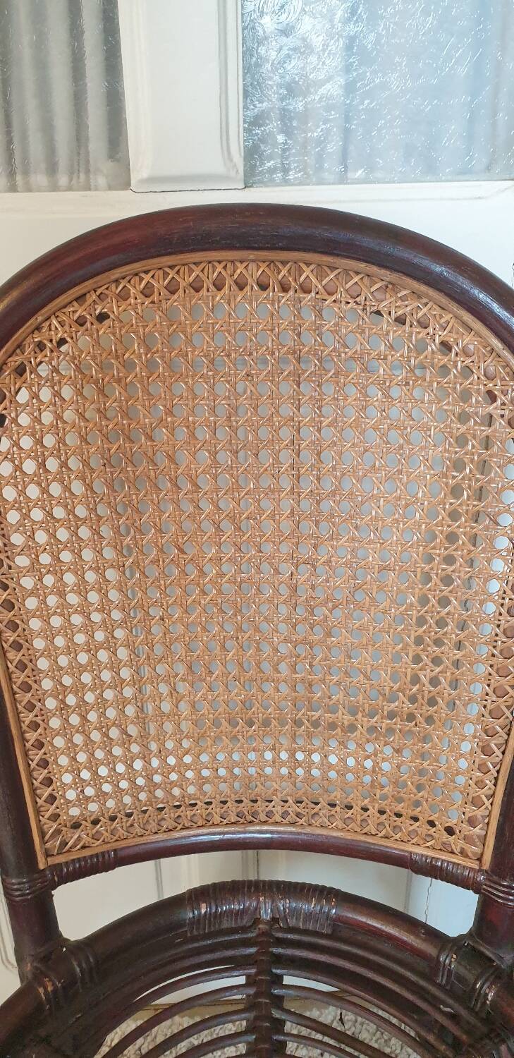 4 bamboo and cane chairs