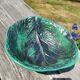 Vintage cabbage leaf earthenware salad bowl