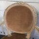 Louis XVI style bergère armchair in patinated wood