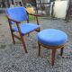 Scandinavian style armchair + velvet footrest