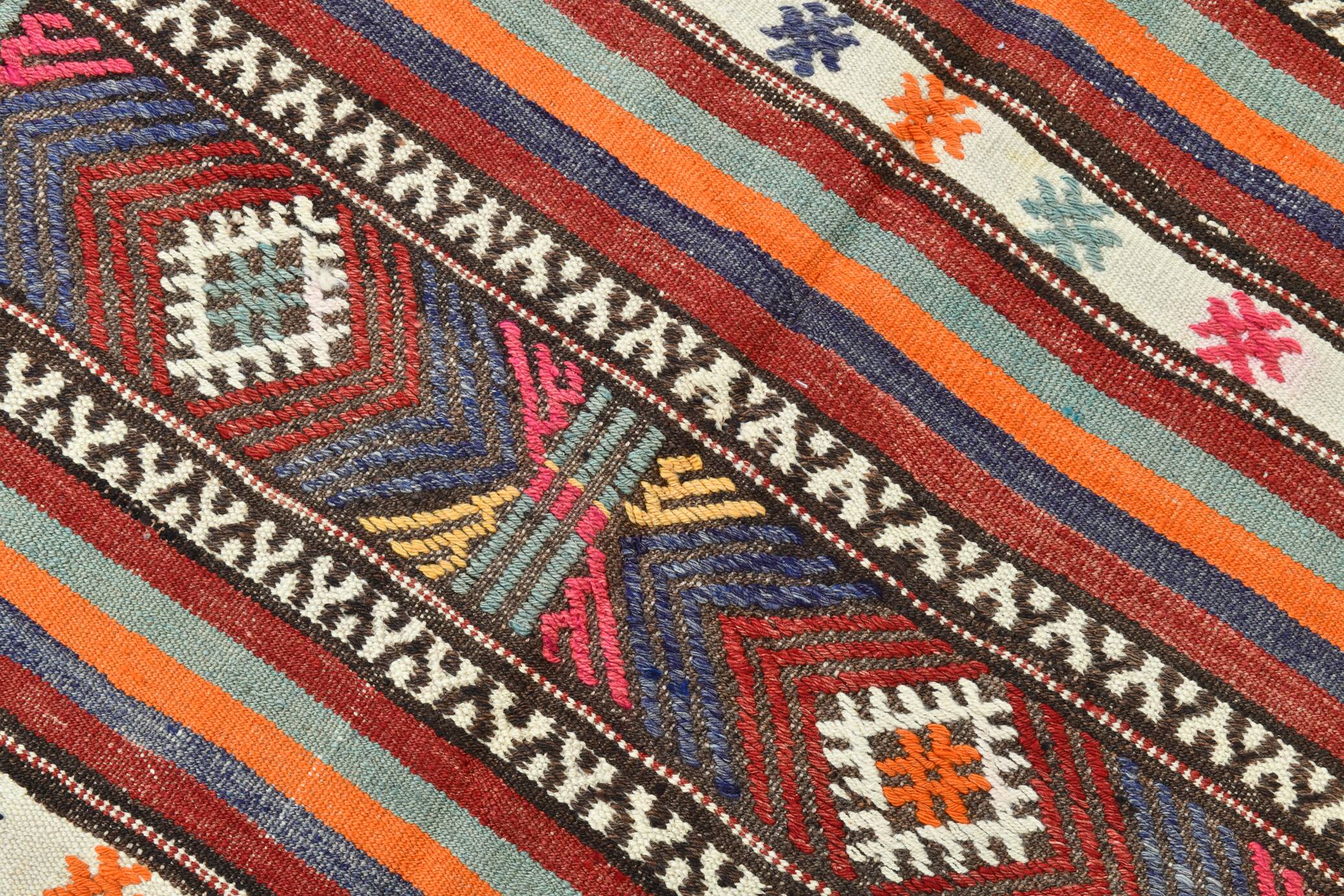 Small Size Pastel Kilim Rug, Vintage Kilim Boho Style Rug, 169x257 Cm