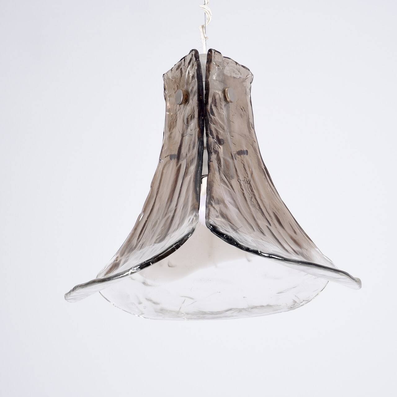 3 leafed murano glass pendant lamp by Carlo Nason for Mazzega