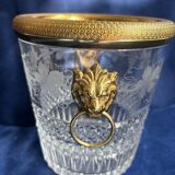 Cut crystal ice bucket – bronze mount