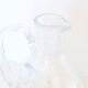 Bubbled glass pitcher with ice tank, handcrafted, French vintag manufacturing