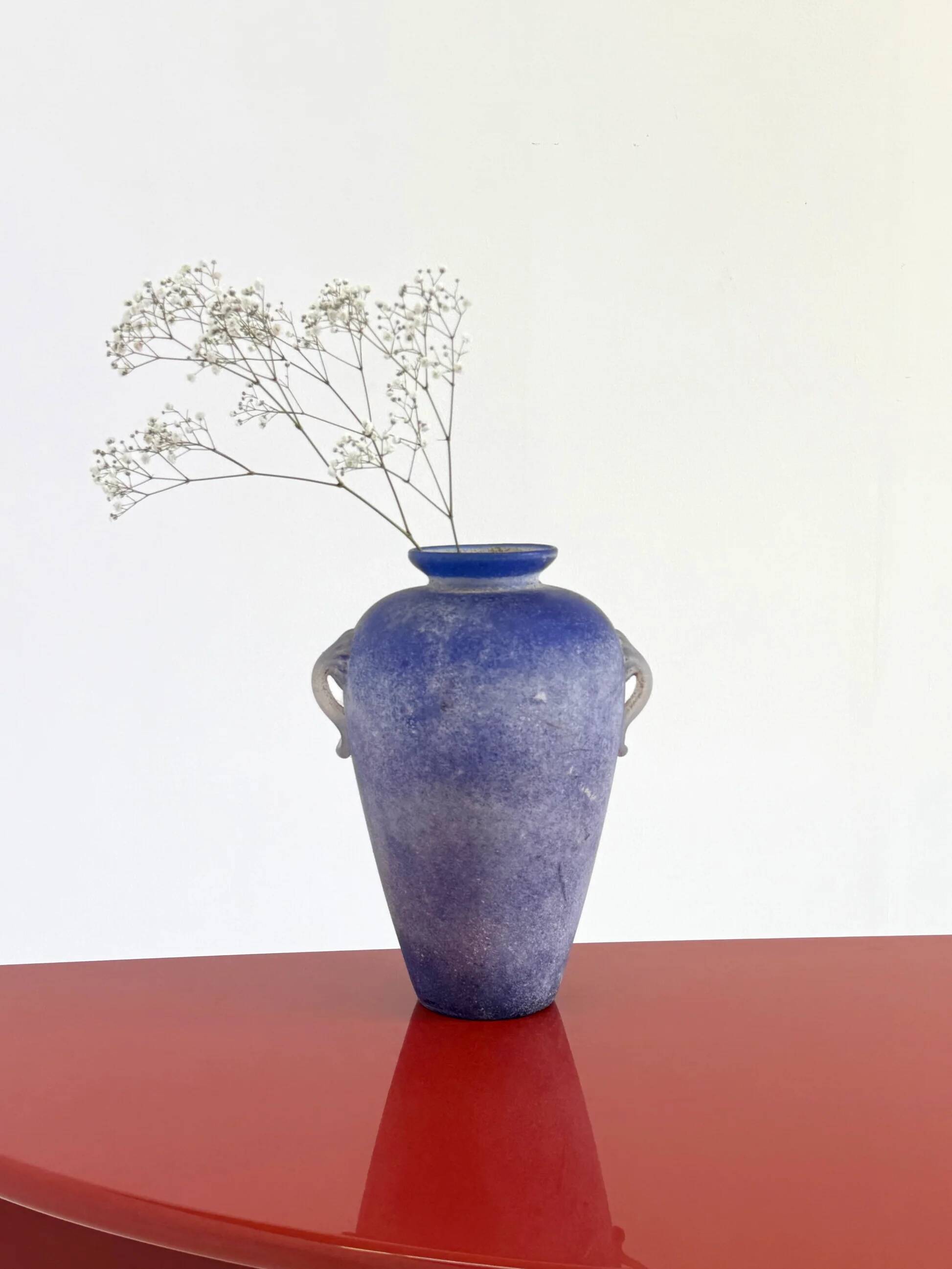Vintage Murano amphora vase cobalt blue