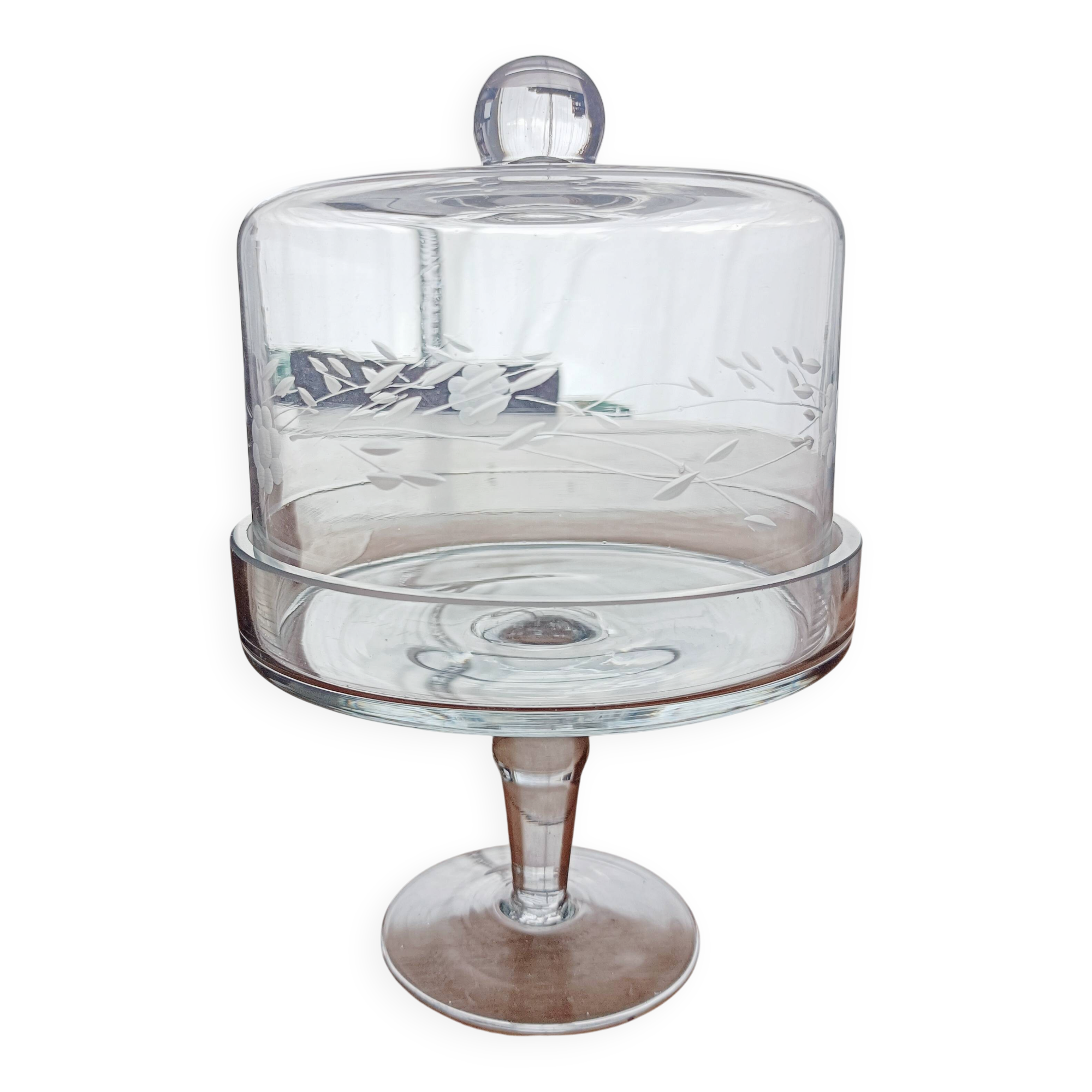 Cake stand, glass dome on a stand