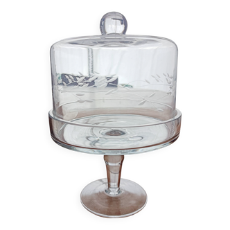 Cake stand, glass dome on a stand