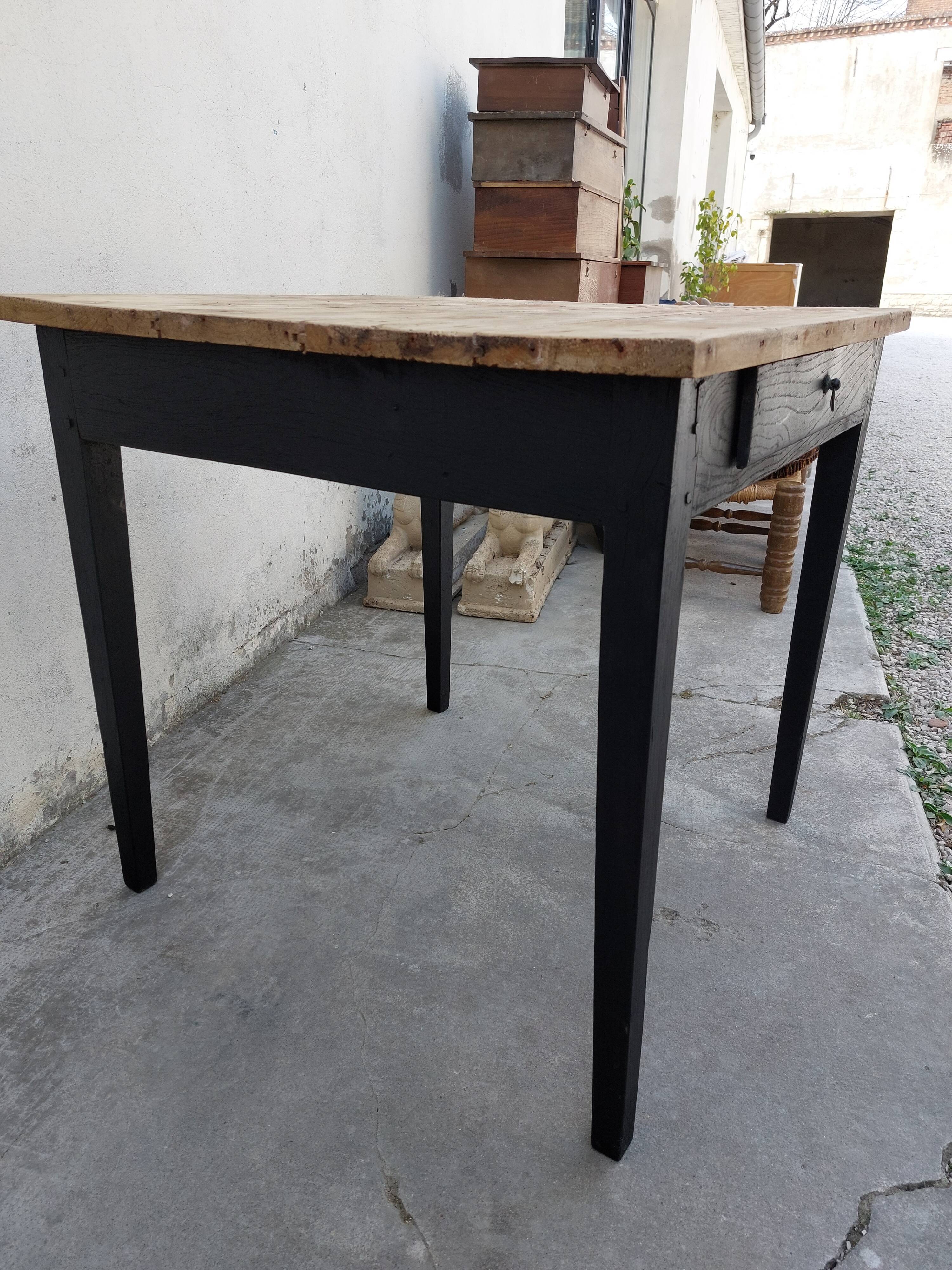 Black patinated old farmhouse table