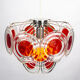 Red/orange Murano disc chandelier by Gino Vistosi