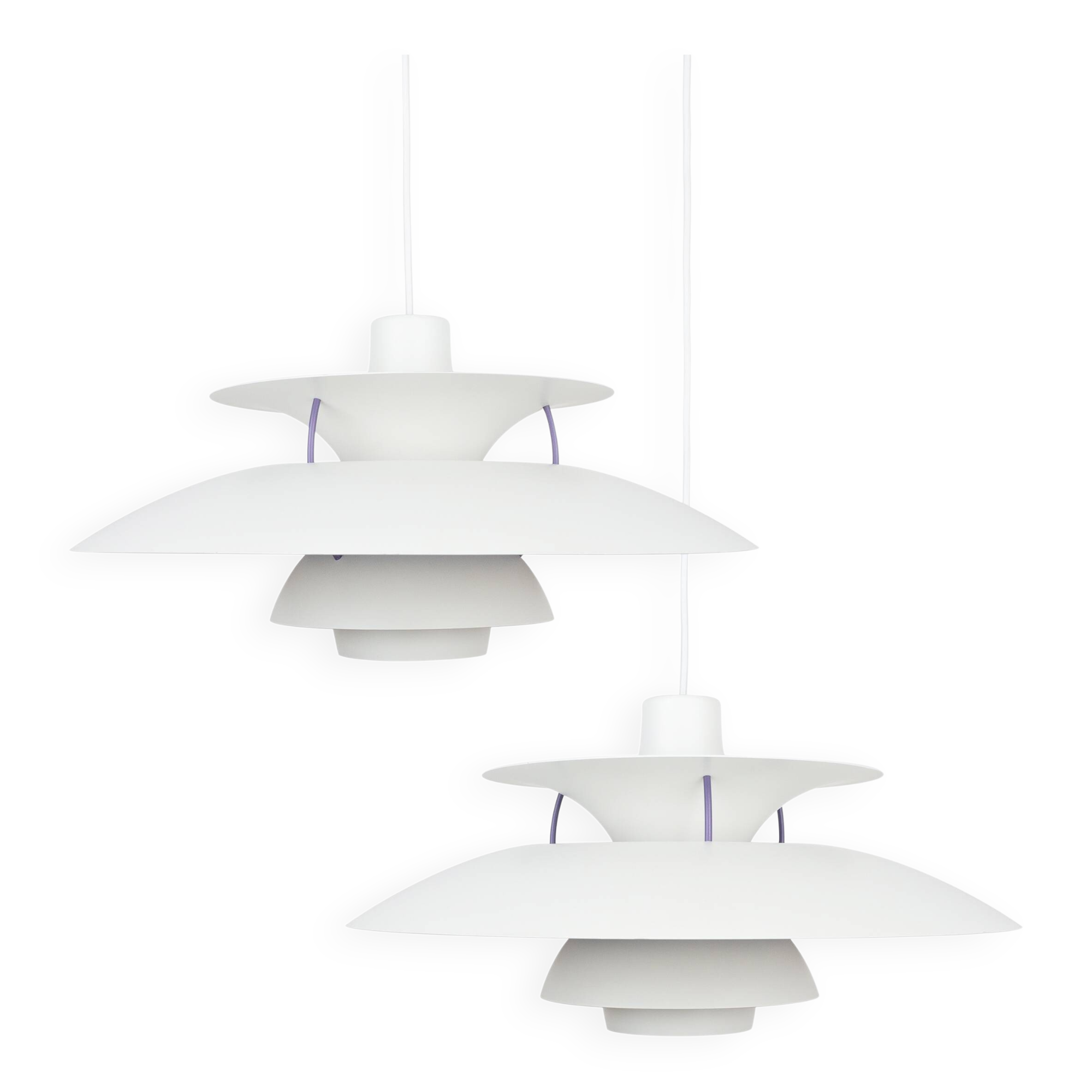 Pair of 2 Danish vintage PH 5 lamps by Poul Henningsen, Louis Poulsen 1958