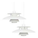 Pair of 2 Danish vintage PH 5 lamps by Poul Henningsen, Louis Poulsen 1958