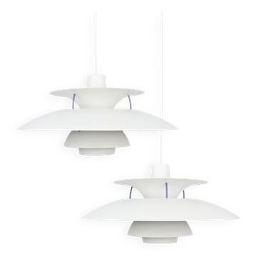 Paire de 2 lampes vintage danoises PH 5 par Poul Henningsen, Louis Poulsen 1958