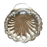 Plat coquille en métal argenté estampillé Fleuron
