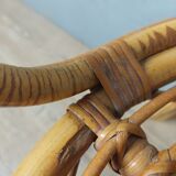 Vintage bamboo and rattan armchair