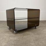 Michel Dumas smoked plexiglass coffee table, 1970s