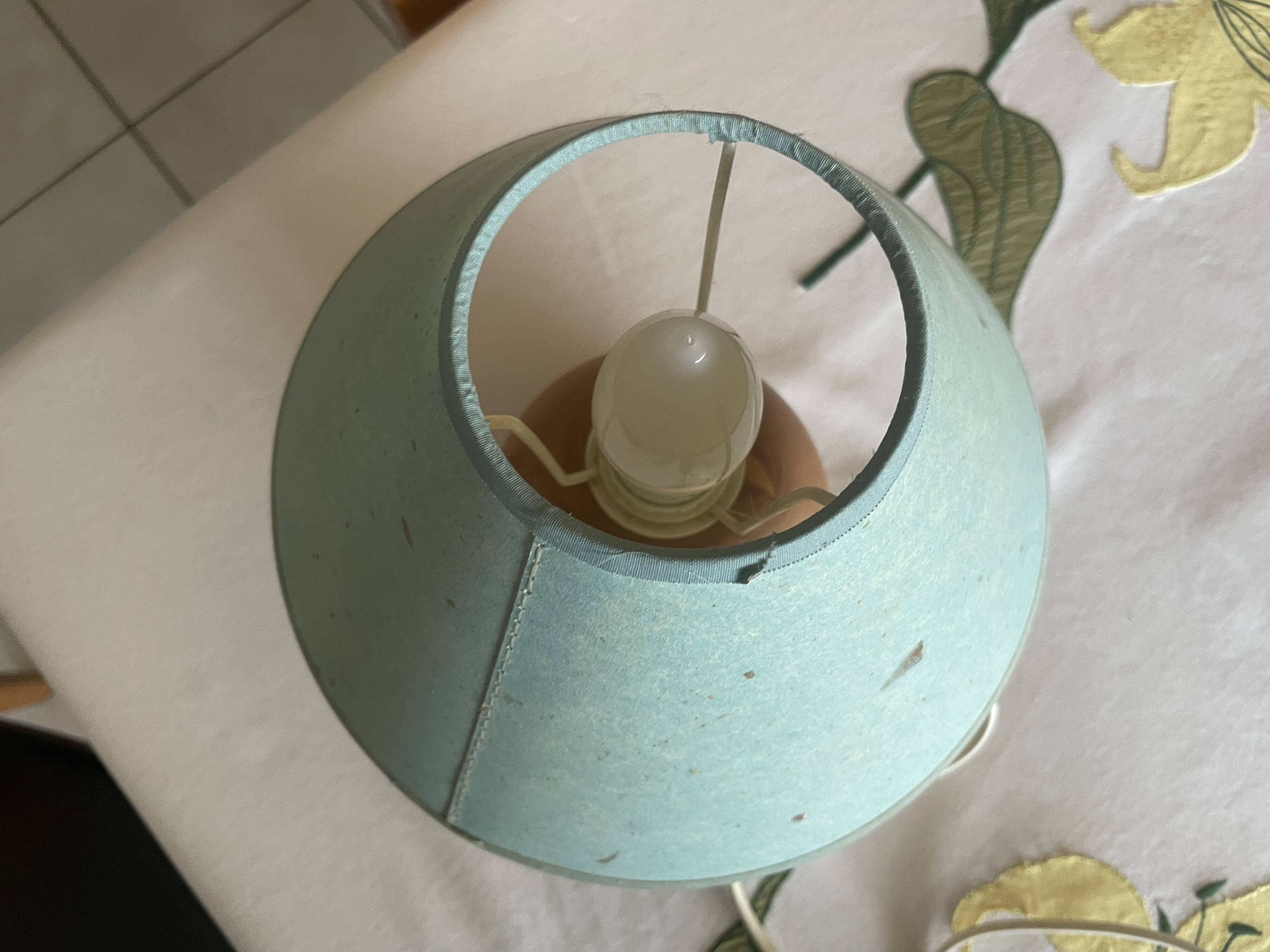 Lampe boule en bois années 70