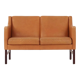 Leather two-seater sofa, 70s Scandinavian design
