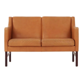 Leather two-seater sofa, 70s Scandinavian design