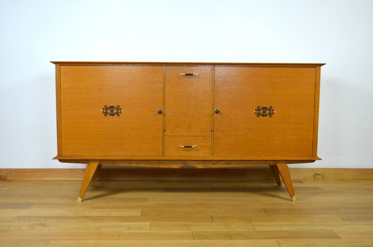 Vintage 1950/1960 Golden Oak Compass Leg Sideboard