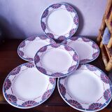 6 Art Deco earthenware dinner plates