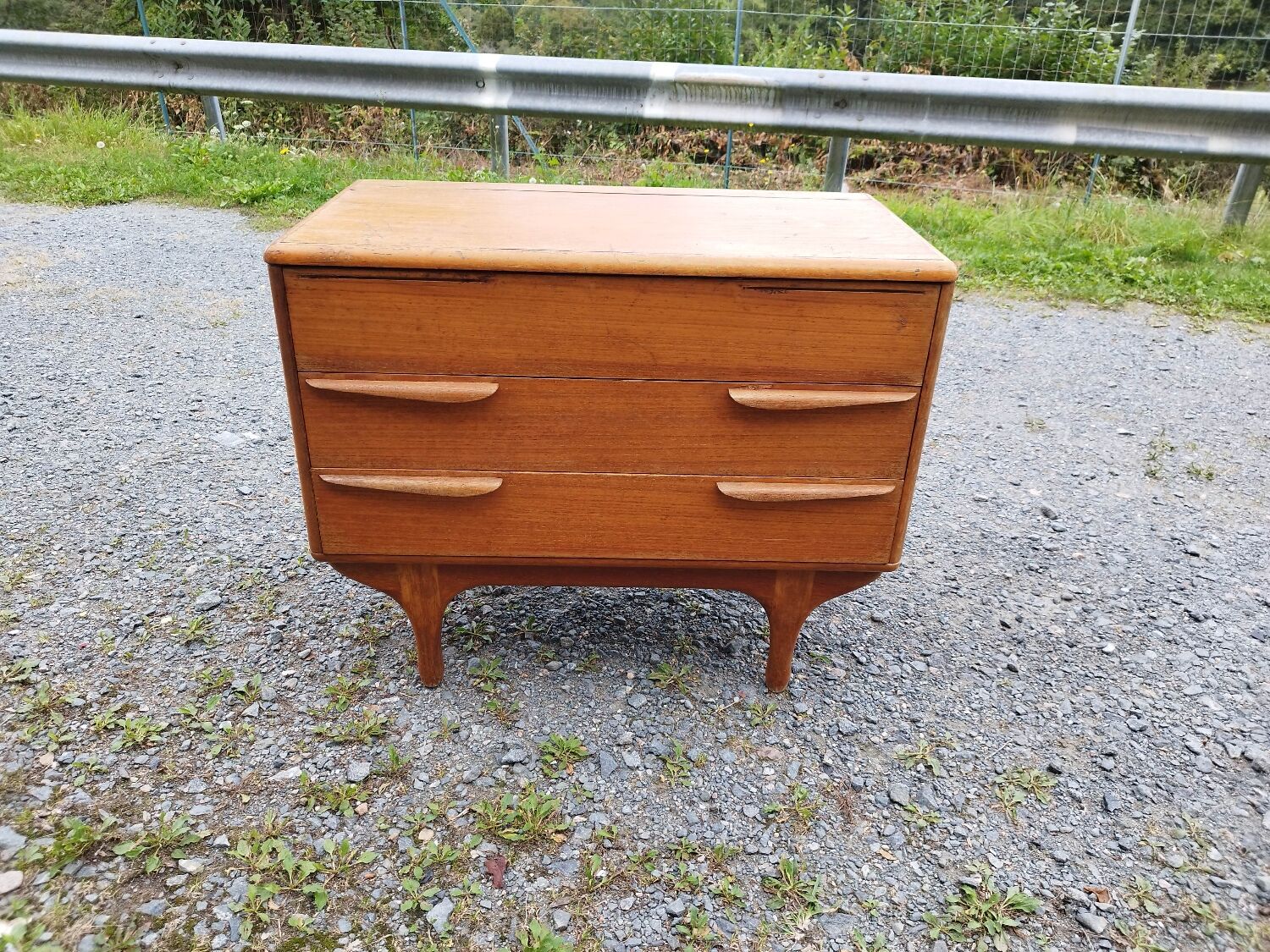 Scandinavian teak dressing table chest of drawers