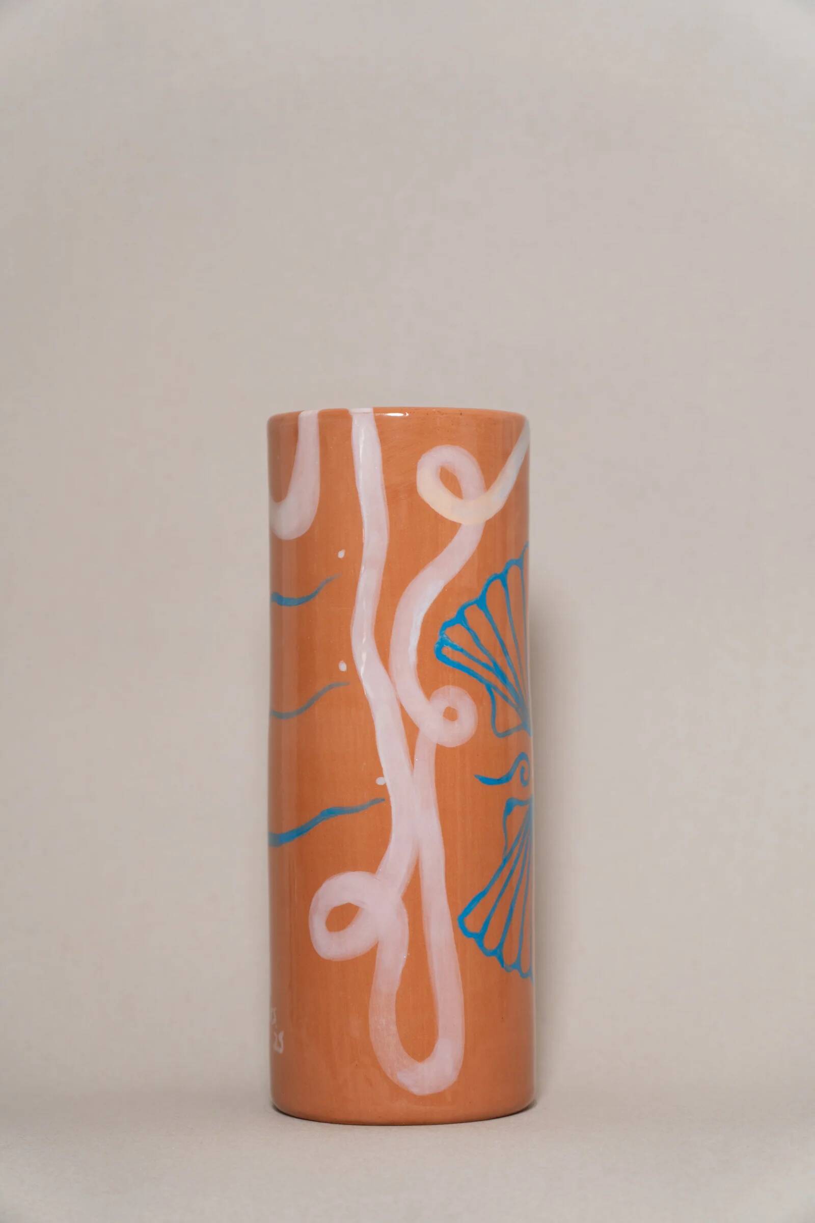 Sea shells - terracotta ceramic vase