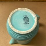 Old digoin pitcher vintage blue ceramic