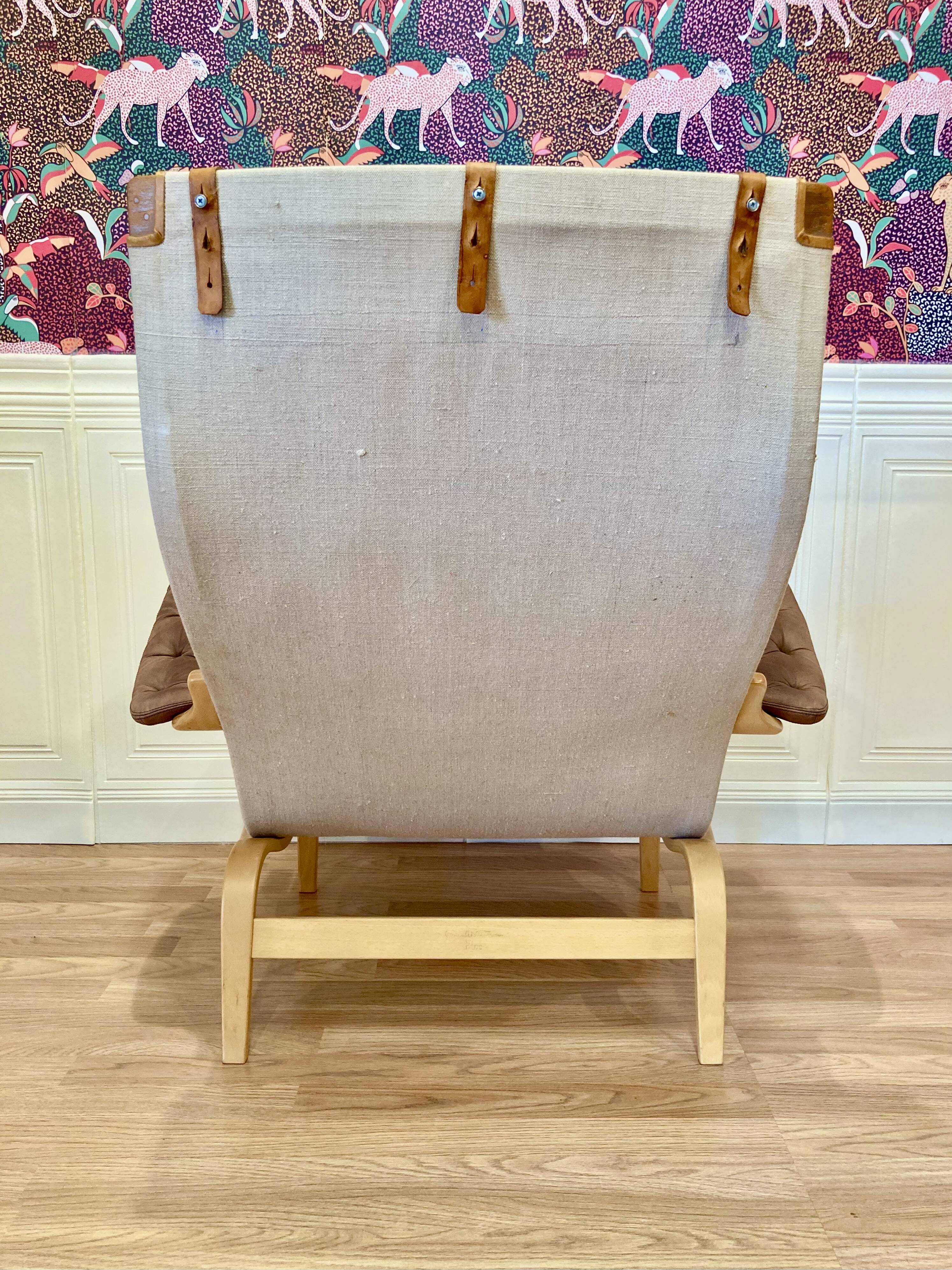 "Pernilla" leather armchair "Bruno Mathsson" 1960.
