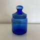 Sucrier en verre bleu