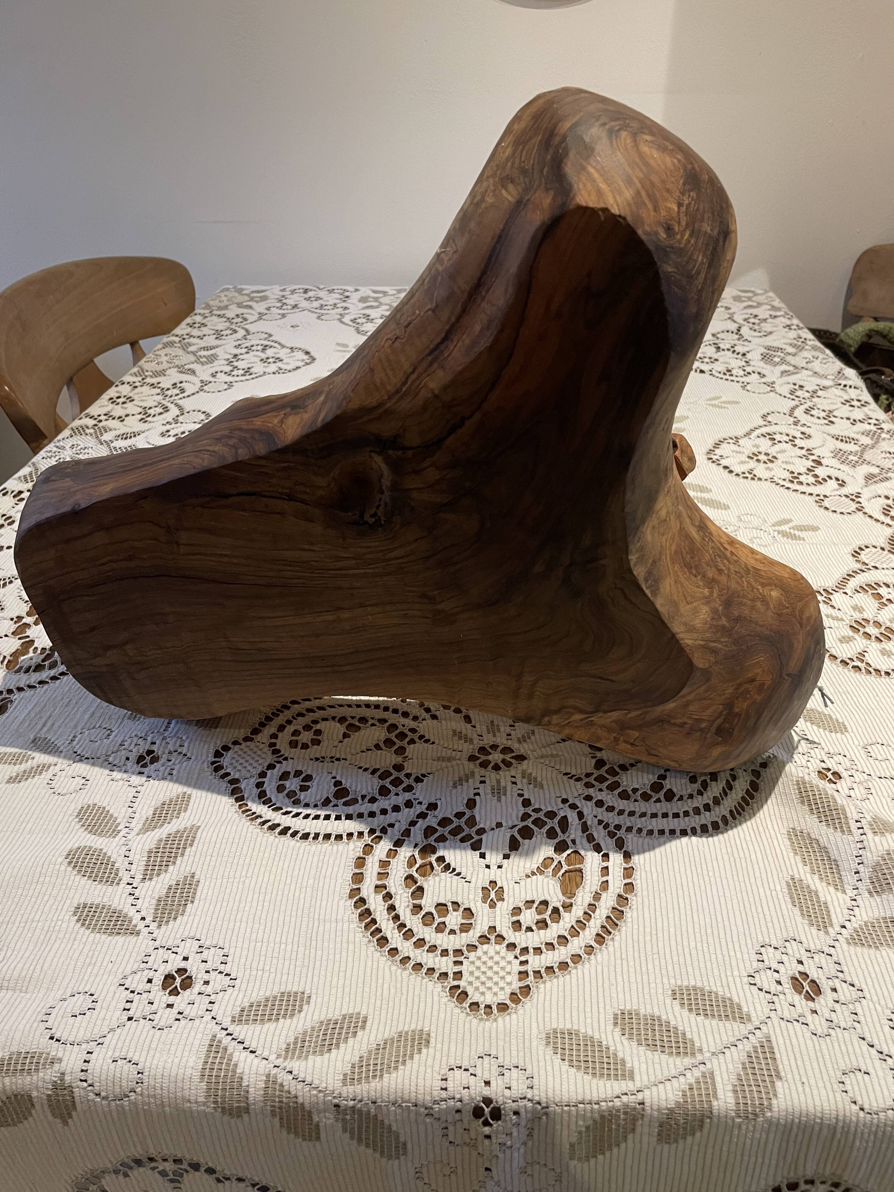 Fruit basket - olive wood - unique piece
